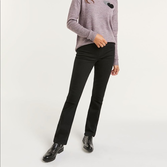 Mid Rise Black Straight Leg Jeans The Original Comfort - Petite - Picture 1 of 3